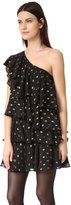 Thumbnail for your product : Cynthia Rowley Polka Dot One Shoulder Ruffle Dress