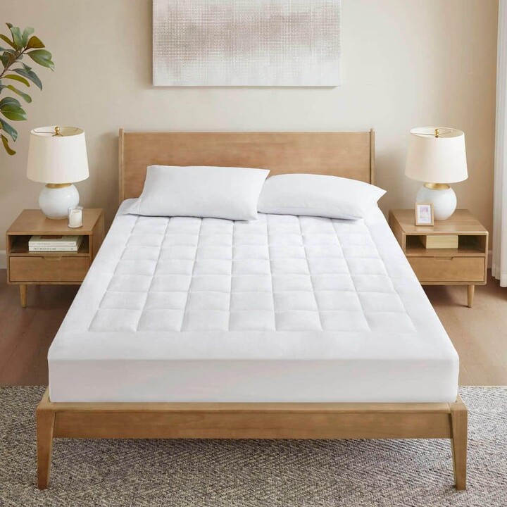 Madison Home USA Heavenly Soft White King Overfilled Plush Hypoallergenic Down Alternative Waterproof Mattress Pad