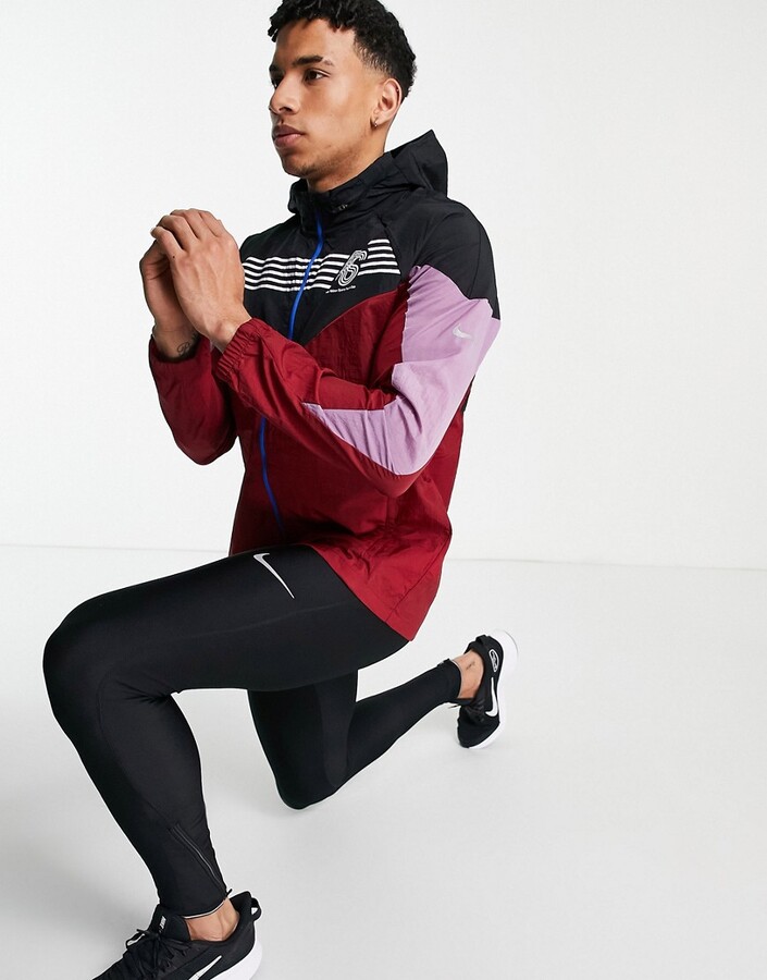 Nike Running BRS windrunner jacket in burgundy - ShopStyle