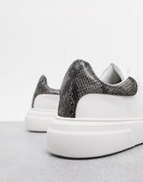 Thumbnail for your product : Topman trainers in white with animal print detail