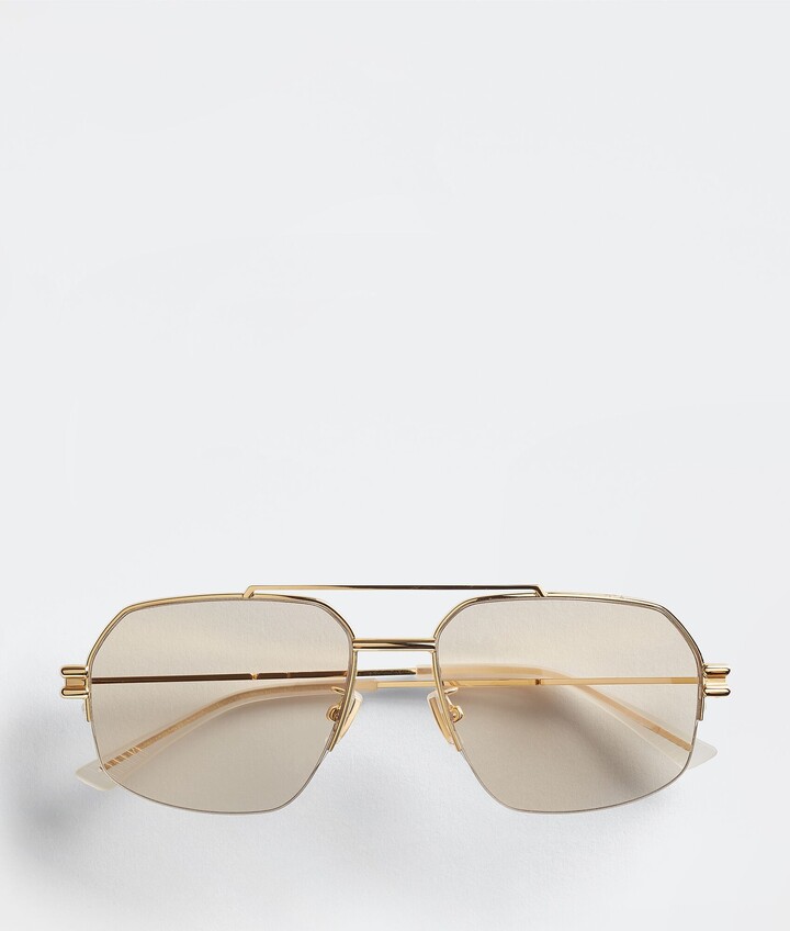 Bottega Bond Metal HalfRim Aviator Sunglasses ShopStyle