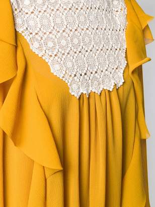 Philosophy di Lorenzo Serafini lace panel ruffle dress