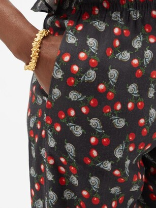 MUZUNGU SISTERS Talitha Tiered-cuff Printed Linen Trousers