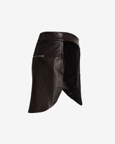 Thumbnail for your product : Mason by Michelle Mason Calf Hair Front Leather Mini Skirt