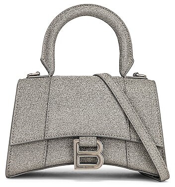 fashionable design Balenciaga XS Hourglass Top Handle Bag in Metallic  Silver Top quality -senfinances.sn