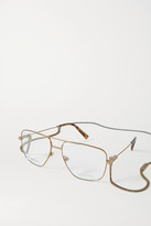 Thumbnail for your product : Givenchy Aviator-style Gold-tone And Tortoiseshell Acetate Optical Glasses
