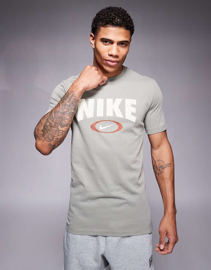 Nike Training oval logo t-shirt in khaki