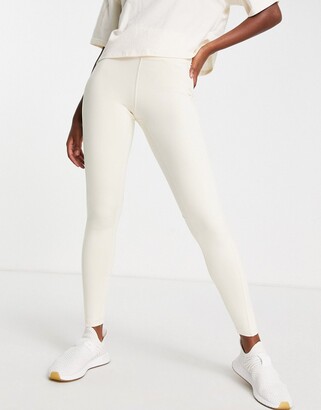 adidas Training Hyperglam ribbed high waisted leggings in cream - ShopStyle  Activewear Trousers