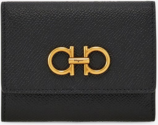 Ferragamo Gancini Tri-Fold Leather Wallet