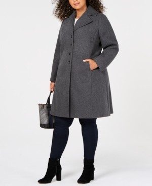 Tommy Hilfiger Plus Size Single-Breasted Walker Coat, Created for Macy's -  ShopStyle