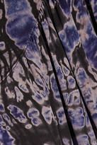 Thumbnail for your product : Raquel Allegra Tie-dyed Washed-silk Maxi Dress - Dark purple