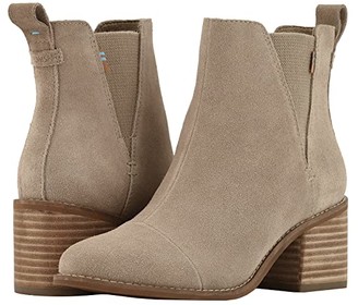 toms shaye booties in desert taupe suede