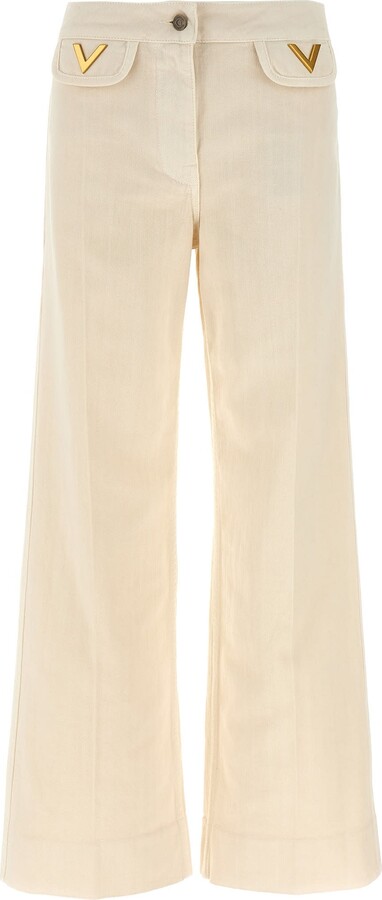 Valentino Garavani 'v' Detail Jeans