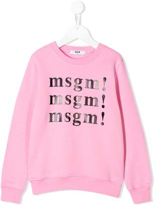 MSGM Kids msgm! logo sweater