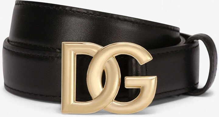 Dolce & Gabbana Logo Calf Leather Belt