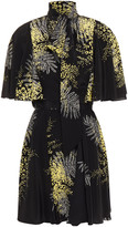 Thumbnail for your product : Valentino Tie-neck Printed Silk Mini Wrap Dress