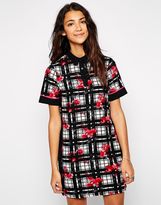 Thumbnail for your product : Influence Floral And Grid Print Dress