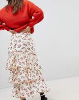 Thumbnail for your product : Glamorous Maxi Skirt With Ruffle Tiers In Floral