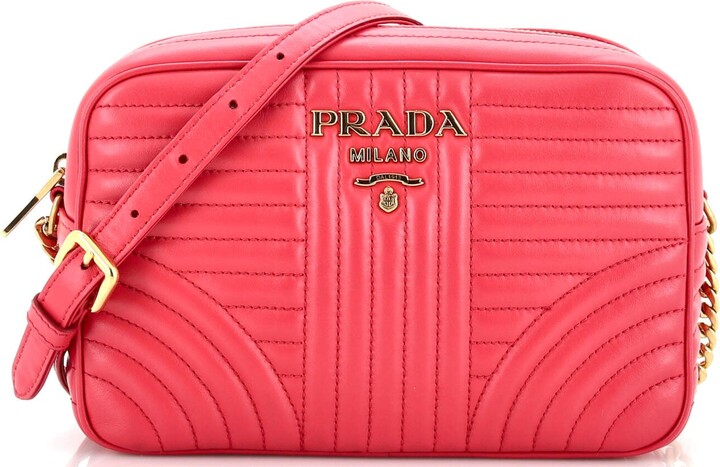 Diagramme leather crossbody bag Prada Blue in Leather - 31721290