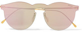 Thumbnail for your product : Illesteva Leonard Mask Round-frame Gold-tone Mirrored Sunglasses