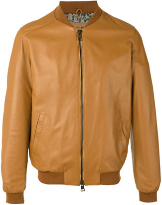 Etro leather bomber jacket