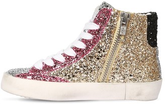 Philippe Model Glittered Leather High Top Sneakers