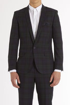 Thumbnail for your product : Nocturnal Slim Blackwatch Plaid Shawl Collar Blazer