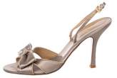 Thumbnail for your product : Valentino Satin Slingback Sandals Metallic Satin Slingback Sandals