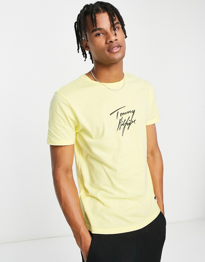 Tommy Hilfiger Men's Yellow T-shirts | ShopStyle