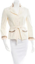Thumbnail for your product : Miu Miu Ruffle-Trimmed Belted Blazer