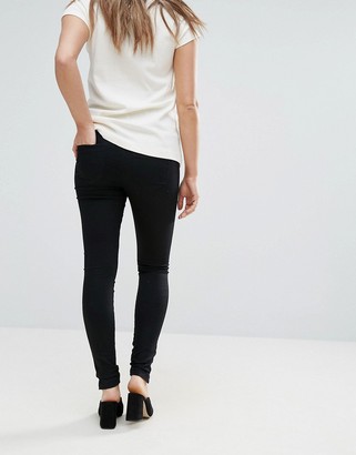 ASOS Maternity DESIGN Maternity pull on jeggings in washed black with over the bump waistband