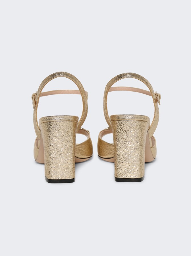 Gucci Mid-heel Horsebit Sandal Gold