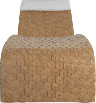 Summer Classics Venice N-Dura Resin Wicker Outdoor Chaise Lounge - Sandalwood, Adjustable