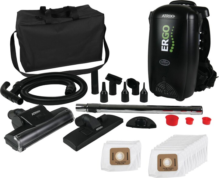 Atrix Ergo Commercial 8-qt Backpack Vacuum, Black