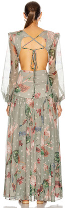 PatBO Sophia Cut-Out Maxi Dress in Moss | FWRD