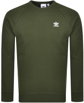 adidas originals essentials sweatshirt with embroidered small logo in khaki