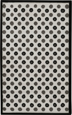 Geometric Black/White Area Rug Ebern Designs Rug Size: Runner 2' x 8