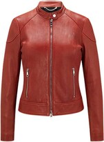 Thumbnail for your product : HUGO BOSS Regular-fit zip-up jacket in soft leather