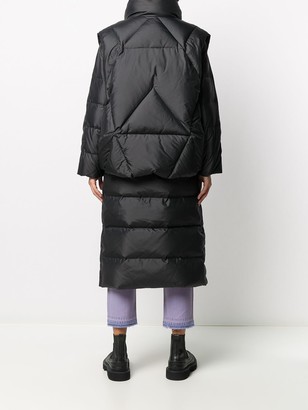 Sjyp Double-Layered Long Quilted Coat
