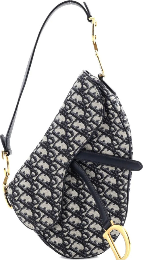 Christian Dior Pre-Owned Saddle Handbag Oblique Canvas Medium shoulder bag