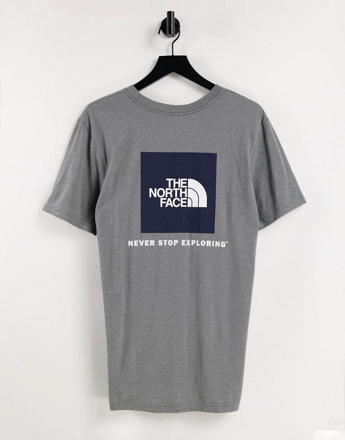 The North Face NSE Box back print t-shirt in gray - ShopStyle