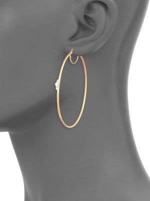 Ila Diamond and 14K Yellow Gold Hoop Earrings