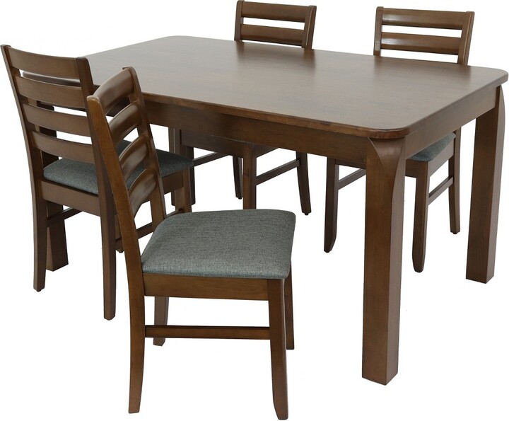 Sunnydaze Decor Sunnydaze Indoor 5Piece Solid Rubberwood Dining Table
