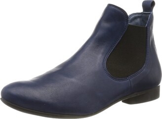 Think! Women's Guad_3-000414 Sustainable Leather Lined Chelsea Boots Blue  Size: 9.5 UK - ShopStyle