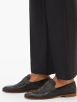 Thumbnail for your product : Brunello Cucinelli Embellished-bar Leather Loafers - Black