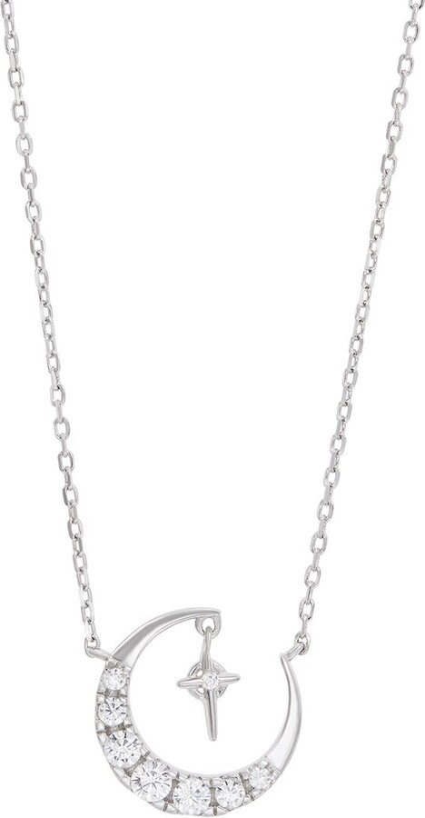 Savvy Cie Silver Cz Stackable Necklace