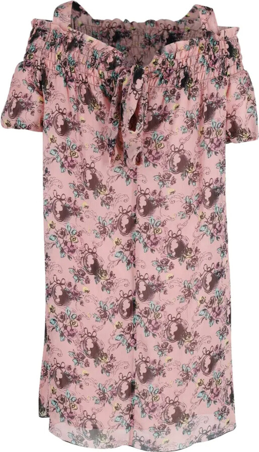 Boutique Moschino Off-Shoulder Floral Dress