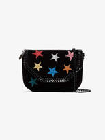 Stella McCartney black mini Falabella Stars velvet cross-body bag