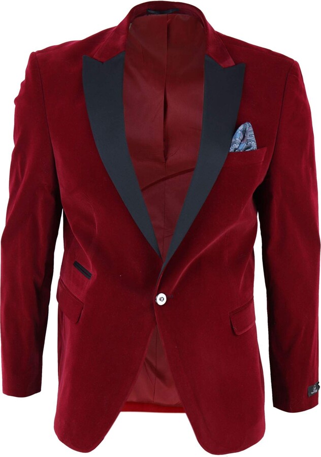 Mens Soft Velvet 1 Button Dinner Jacket Tuxedo Blazer
