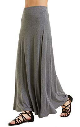 SONJA BETRO Amazon Brand Women's Knit Seam Detail Elastic Waist Long Maxi Skirt